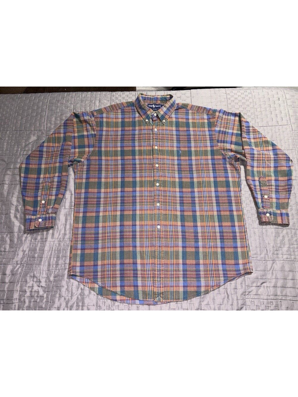 Vintage Polo Ralph Lauren Blaire Shirt Mens XL Brown Plaid Button Down